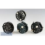 4x Centre Pin Fishing Reels including Lewtham Products The ‘Leeds’ Reel^ movement slightly tight
