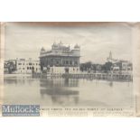 India Golden Temple - Original 19th century large print of the holiest Sikh shrine the golden temple