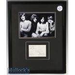 Autograph - Led Zeppelin Signed Framed Display featuring an autograph page signed by all four