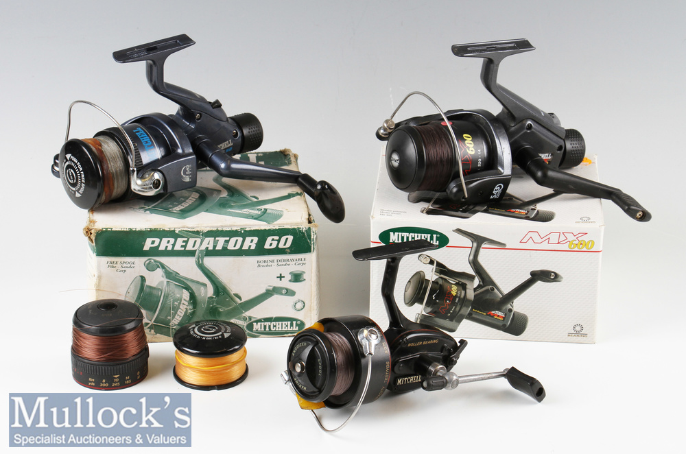 Mitchell ‘Predator 60’ Free Spool Reel with rear drag and spare spools^ together with a Mitchell