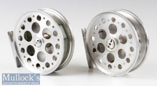 2x Adcock Stanton alloy trotting reels 5" dia ventilated drum face designed with no handles^ both