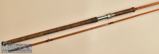 Hardy Bros No2 LRH Spinning 9.5ft Palakona Rod split cane^ cork handle^ 2 piece^ appears with