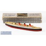 1936 Chad Valley RMS Queen Mary Cardboard Model in original box a unique ‘take to pieces’ model^