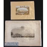 The Crystal Palace Exhibition 1851 Engraving. A very beautiful large panoramic view of the Crystal