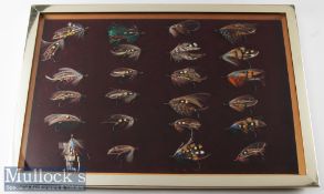 Selection of Dressed Gut Eyed Salmon Flies with frames measuring 45x30cm includes 65 examples^