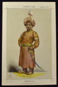 India – Nawab Sayyid Mansur Ali Khan 1830-1884 Vanity Fair colour print