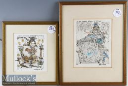 Hannah Swain ’86 Signed Drawings Entitled ‘with rings on her fingers and winkle pickers on her toes’