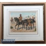 India - Original colour lithograph of the 1st Bengal cavalry review order c1900s by R Simkin. In
