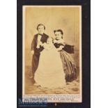 General Tom Thumb & Wife and Child c1860s. Fine Carte de Visite photograph - Size approx. 6x10cm (