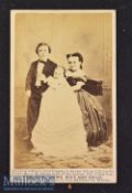 General Tom Thumb & Wife and Child c1860s. Fine Carte de Visite photograph - Size approx. 6x10cm (
