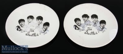 2x 1960s ‘The Beatles’ Side Plates Hanley England^ dia18cm approx.^ repair to one plate^ condition