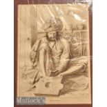 India – Wood Carver Print W. Griggs photo-litho. London mounted measures 37x49cm