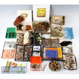 Assorted Fishing Flies and Feathers and Accessories includes a varied selection with boxes^ wallets^