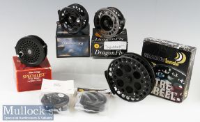 4x Boxed Centrepin Fly Reels including BFR Dragonfly Large Arbor 90 with 2 unused Dragonfly 80