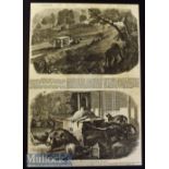 India - Perils of Dawk Travelling in India two original engravings and text 1858 'Appearance of a