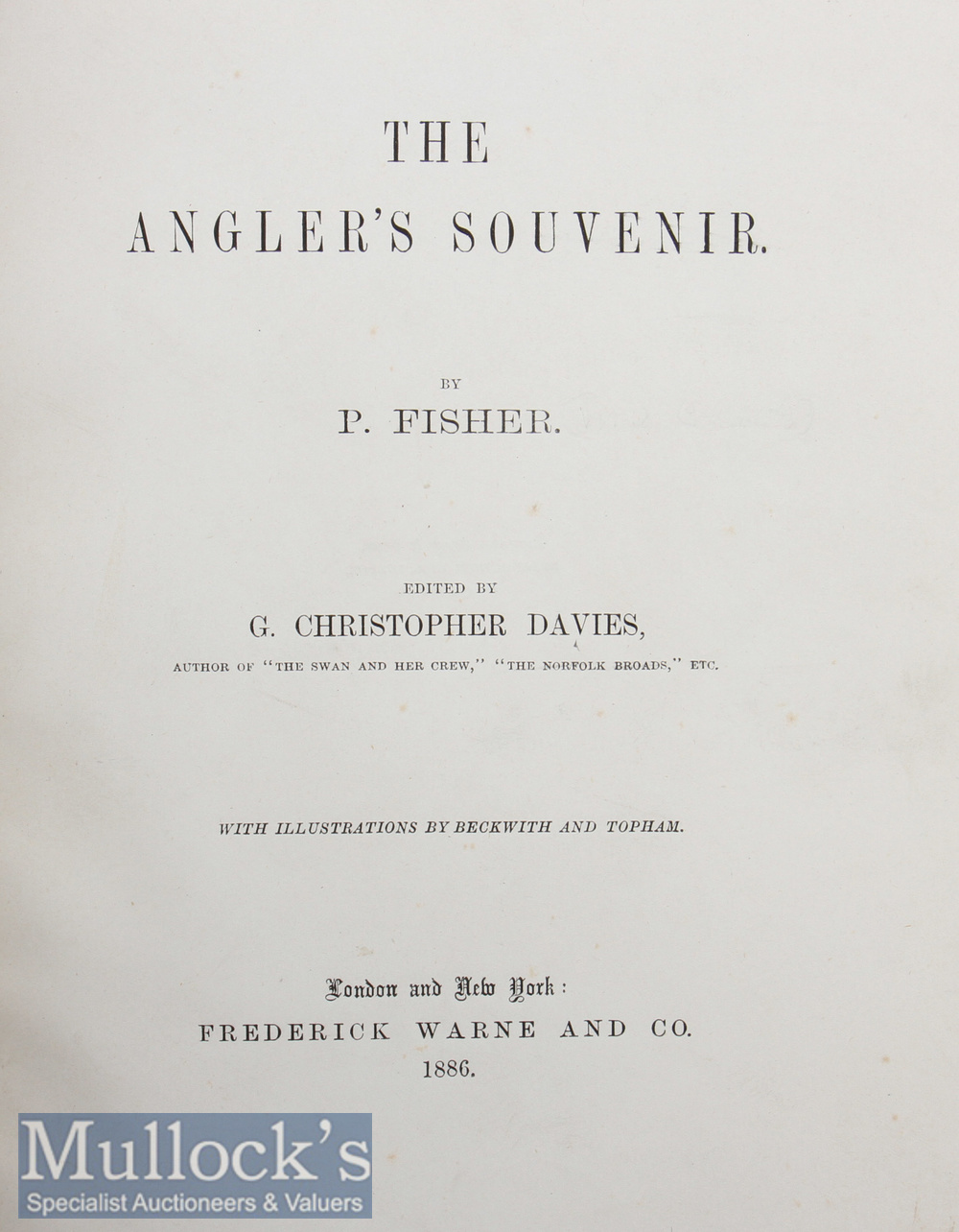 Fisher^ P – The Angler’s Souvenir^ edited by G Christopher Davies 1886. Illustrations by Beckwith - Image 2 of 2
