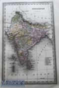 Map of India c1840s showing occupation of states - The Sikh kingdom of Punjab & protected Sikh