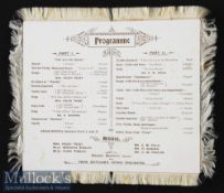 Blenheim Palace Concert Silk Backed Programme November 1896 - A most beautiful extensive 24 pieces