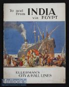 Ellermans City & Hall Lines. “To And From India Via Egypt” 1920 - a fine 12 page Brochure with 10