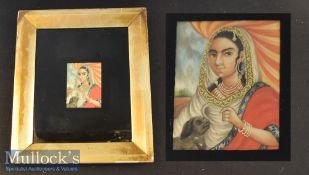 India & Punjab – Pair of Scarce and Rare Indian Miniature Paintings ‘The Lucknow Begum’ (Begum