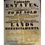 Somerset – Large Broadside ‘Valuable Estates to Be Sold by Auction’ At North-Petherton^ Lyng^
