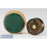 Orvis C F O IV 3 1/8” trout fly reel with green finish perforated body and foot^ U shape line guide^