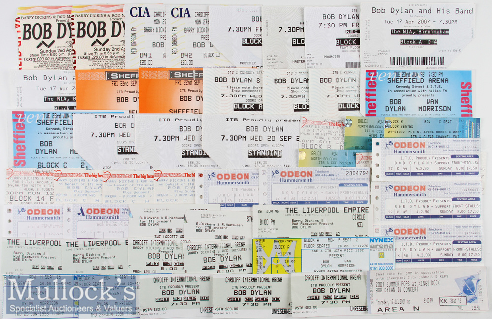 Large Selection of Bob Dylan Concert Ticket Stubs such as NEC 10 Oct 87^ 11 Oct 87^ 12 Oct 87^ 7 Jun