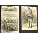 India – Two Original 1876 Engravings A Hindoo Medicant Pilgrim and A Strolling Minstrel at Madras