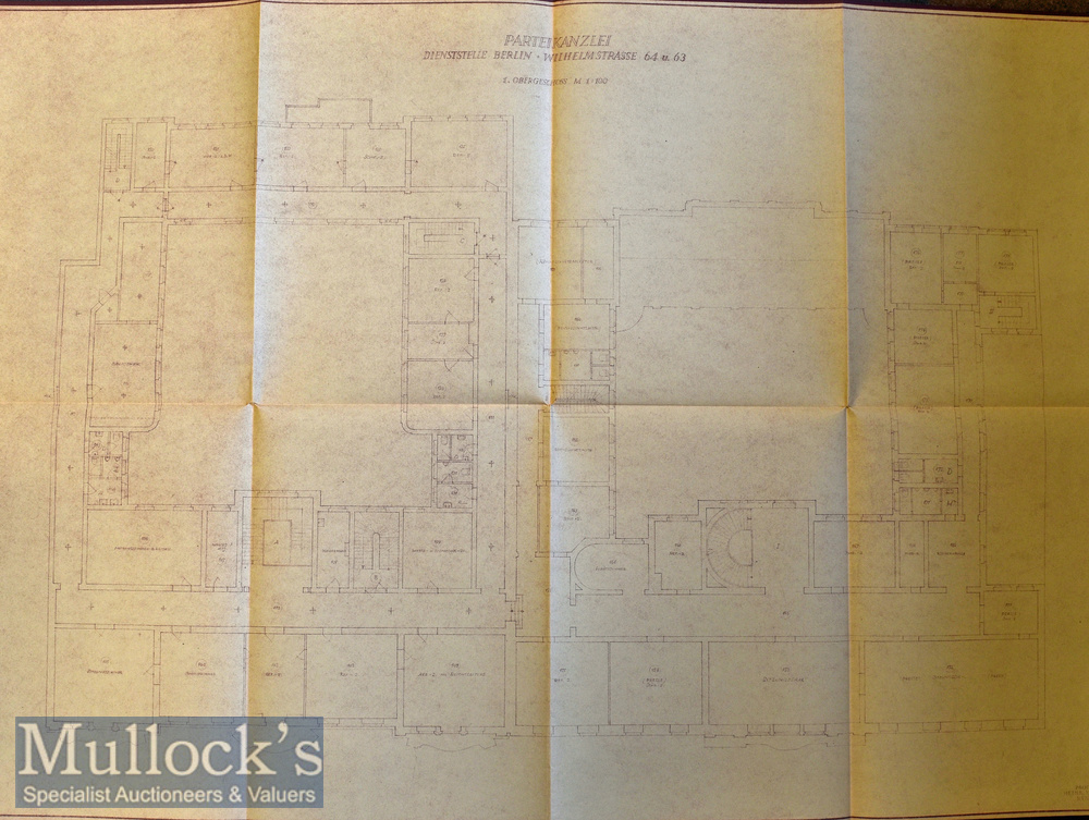 WWII – Adolf Hitler - Third Reich’s ‘Reich Chancellery’ Contemporary Plans – Selection of - Image 3 of 9