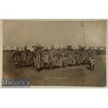 India - Original real photo postcard Delhi durbar India showing Sikh Patiala state trumpeters