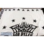 Large Bob Dylan Black and White Fringed Throw Blanket appears 100% cotton in original plastic bag^
