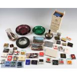 Selection of Smoking Accessories to include Ash Trays^ Cigarette cases^ pipe holder^ 2x lighters^