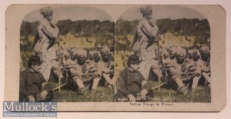 WWI Original stereo view showing 15th Sikh regiment in northern France^ WWI c1900s