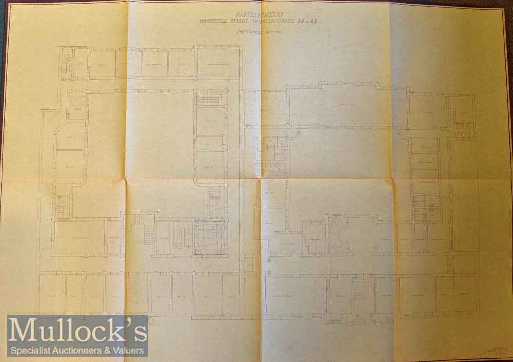 WWII – Adolf Hitler - Third Reich’s ‘Reich Chancellery’ Contemporary Plans – Selection of - Image 4 of 9