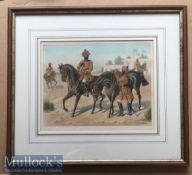 India - Original colour lithograph of the 1st Bengal cavalry review order c1900s by R Simkin. In