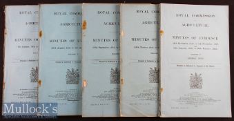 Royal Commission on Agriculture – Minutes of Evidence Vols I-V Documents HMSO 1919-1920 in