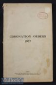 Royalty – Coronation Orders 1937 Booklet date 12 May coronation of their majesties King George VI