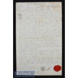 Signed Augustus Frederick^ Duke of Sussex 1840 Secretarial Letter appointing an attorney – Sixth Son