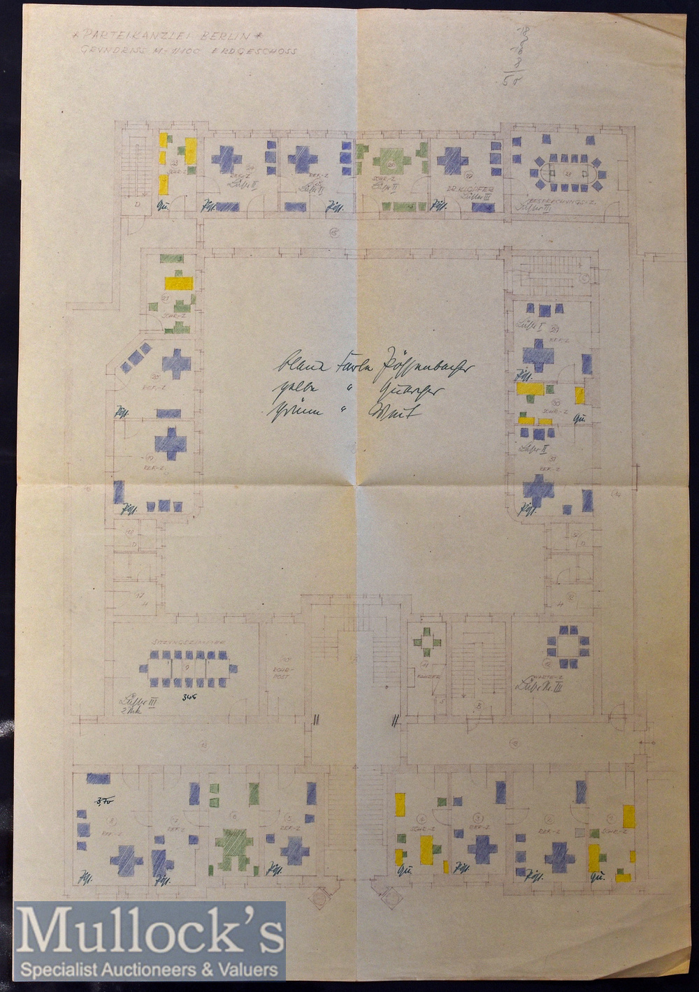 WWII – Adolf Hitler - Third Reich’s ‘Reich Chancellery’ Contemporary Plans – Selection of - Image 6 of 9