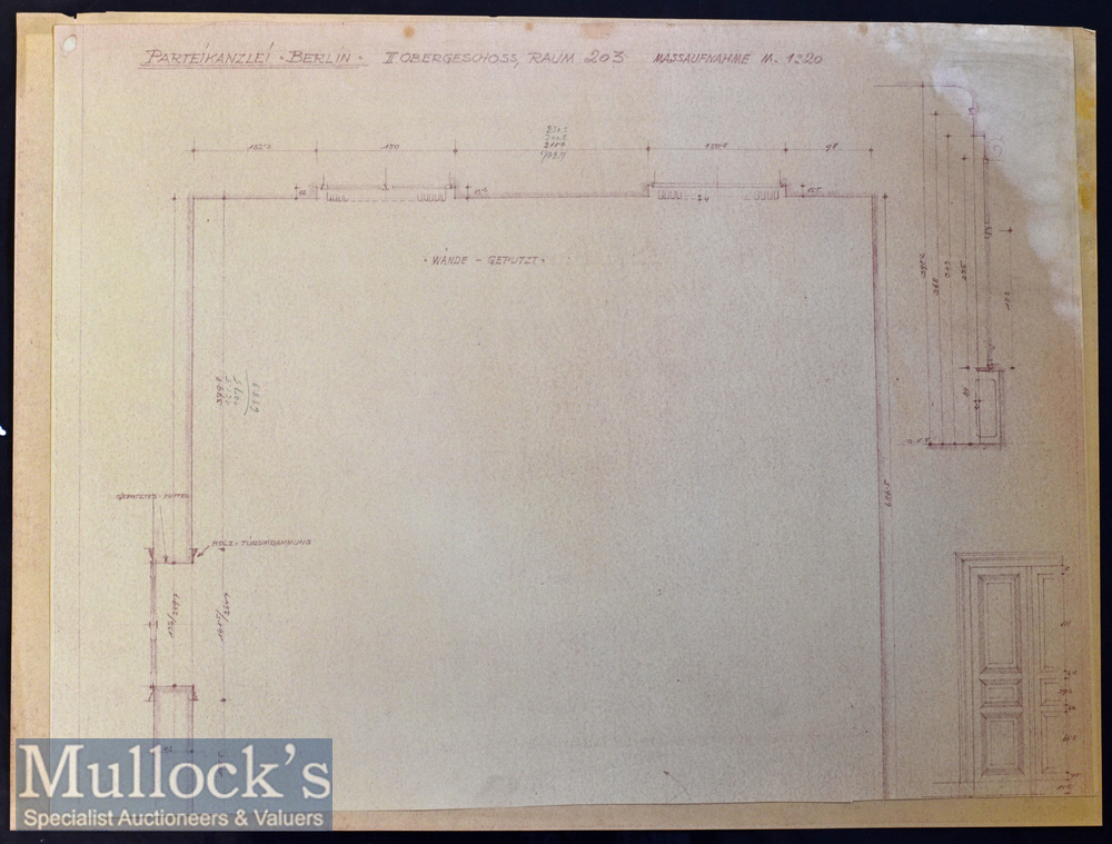 WWII – Adolf Hitler - Third Reich’s ‘Reich Chancellery’ Contemporary Plans – Selection of - Image 9 of 9