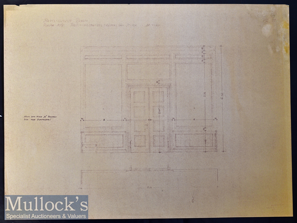 WWII – Adolf Hitler - Third Reich’s ‘Reich Chancellery’ Contemporary Plans – Selection of