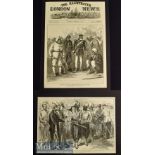 India & Punjab – Two Original Engravings 1876 Group of Survivors of the Defence of Lucknow 38x26cm