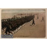 India Military Postcard Original postcard England’s Indian infantry Sikh regiment on the march.