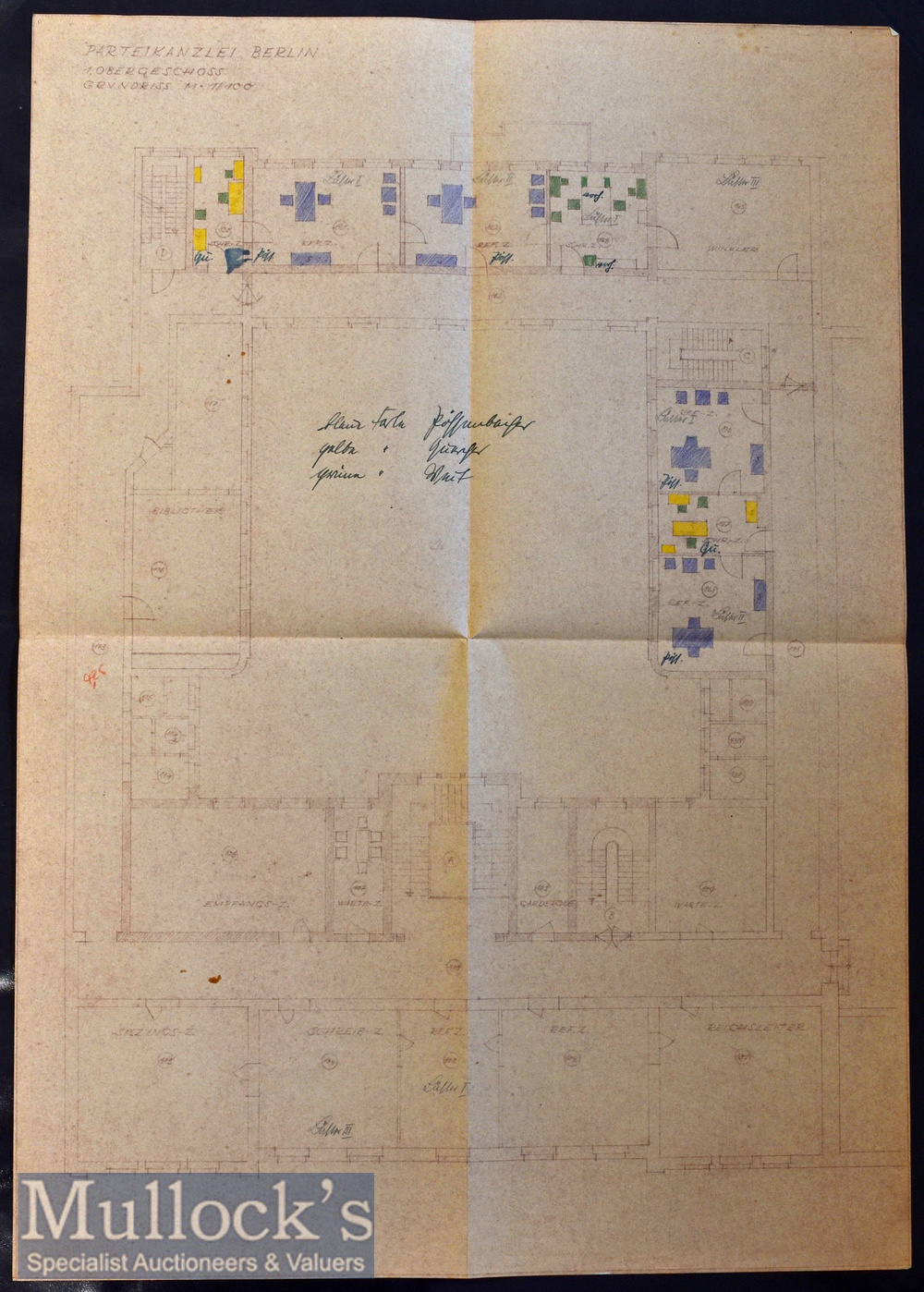 WWII – Adolf Hitler - Third Reich’s ‘Reich Chancellery’ Contemporary Plans – Selection of - Image 5 of 9