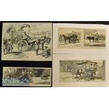 India – Transport – 6x Original engravings 1875 to 1882 Afternoon in the Himalayas 38x24cm^