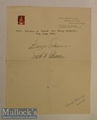 Capt. Ernst A Lehmann Signed Note – inscribed 'Over London on board the Graf Zeppelin July 3rd