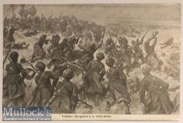 India – WWI Original postcard showing Sikhs charging a German trench during c1914