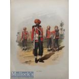 India Military Lithograph - Original coloured lithograph showing officers of the 15th Sikhs regiment