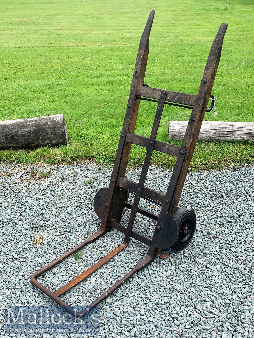 Vintage early 20th century Porter’s Barrow Truck of wooden and metal construction^ height 122cm^ one