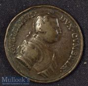 Covent Garden^ Theatre Royal^ Gallery Token 1746 The First Theatre. Obverse; The Duke of Cumberland.